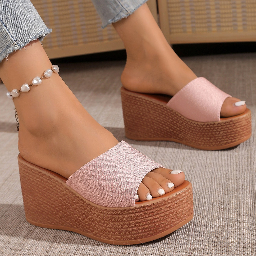 Damen Komfortable Plateau-Sandalen mit breitem Obermaterial und rutschfester Sohle EB