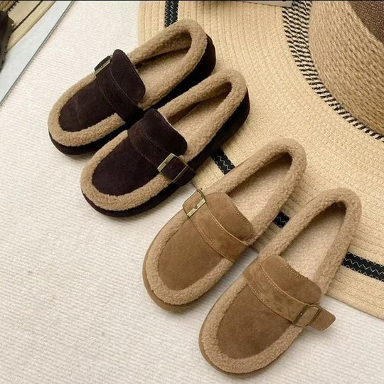 Damen Weiche Velours Hausschuhe mit wärmendem Fleece-EB