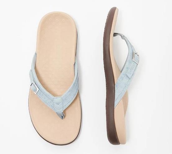 Damen bequeme Flip-Flops mit verstellbarem Riemen und ergonomischer Sohle EB