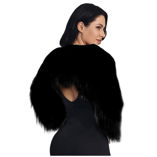 Damen Extravaganter Kunstpelzbolero mit elegantem Schnitt EB