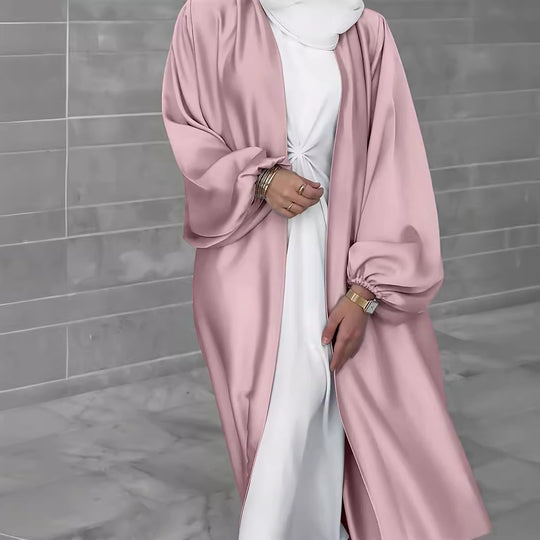 Damen eleganter Longcardigan aus fließendem Material mit weitem Schnitt EB
