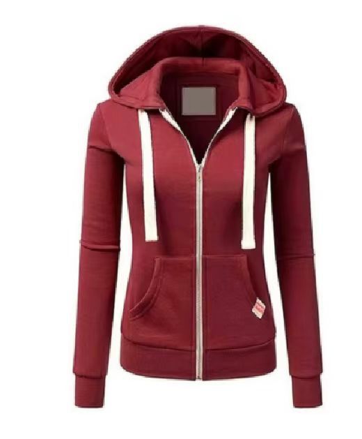 Damen sportliche Kapuzenjacke mit durchgehendem Reißverschluss und praktischen Taschen EB