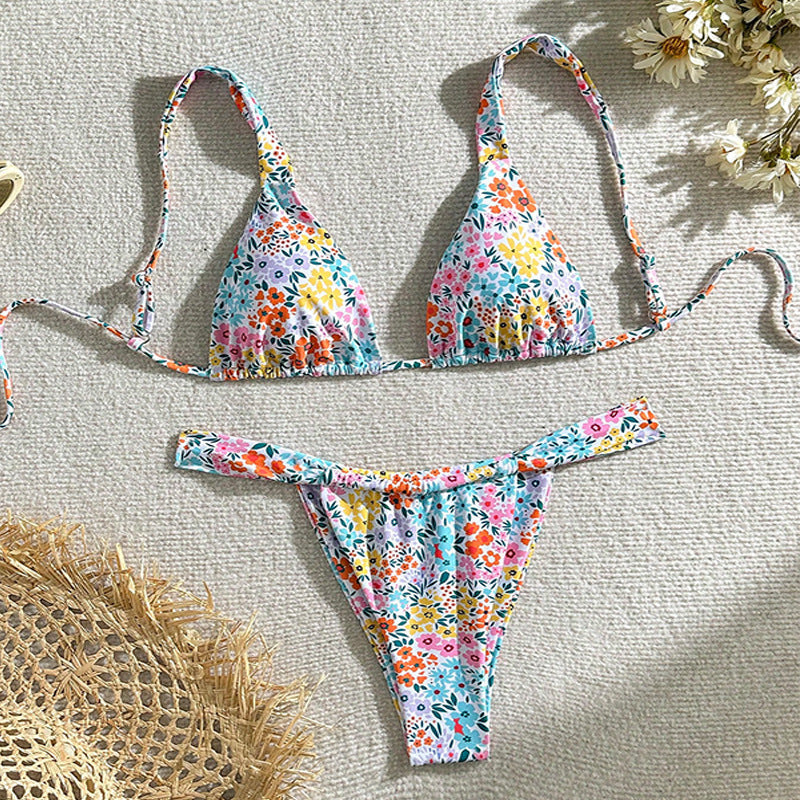 Damen Triangel-Bikini mit frischem floralen Design EB