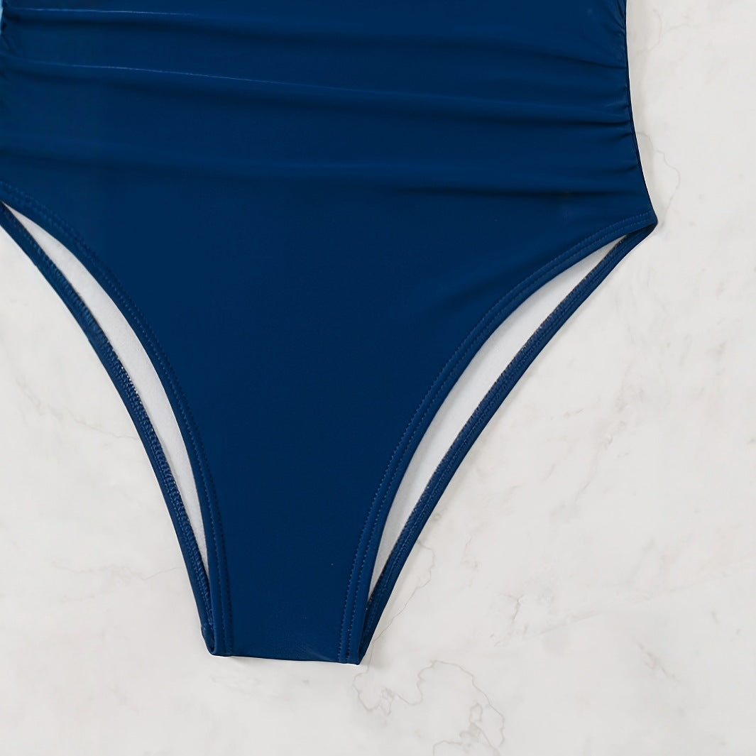 Damen Einteiliger Badeanzug mit floralem Design und Langen Bindebändern EB