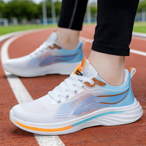 Unisex nan leichtgewichtiger Komfort-Running-Sneaker mit nahtlosem Mesh-Obermaterial, gepolstertem Fersenkragen und stoßabsorbierender Wellen-EVA-Sohle EB