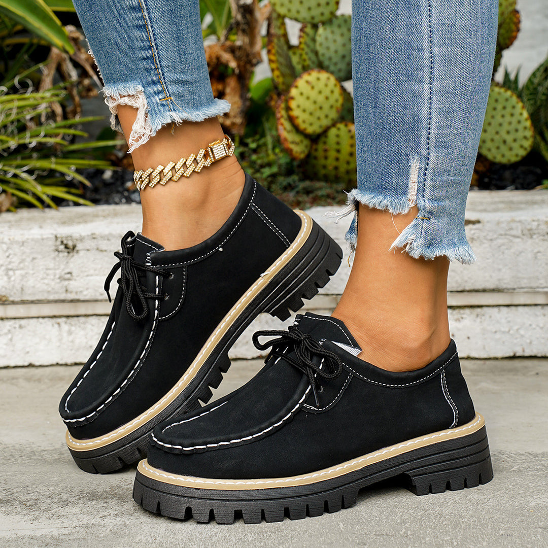 Damen modische Mokassins mit robustem Profil EB