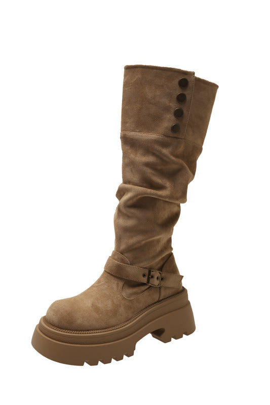 Damen modische Stiefel mit rutschfester Sohle und elegantem Schaft EB