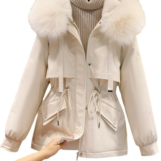 Damen Winterjacke mit funktionalem Reißverschluss und abnehmbarem Kunstpelzkragen EB