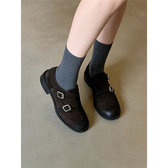 Damen elegante Brogues mit verstellbaren Riemen EB