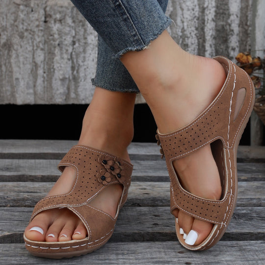 Damen modische Komfortsandalen mit floralem Design EB