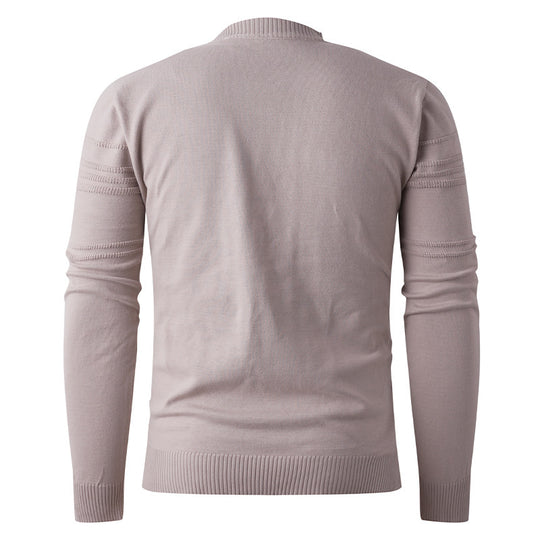 Herren nan Feinstrick-Pullover Rundhals mit geprägter Streifenstruktur und schmaler Silhouette EB