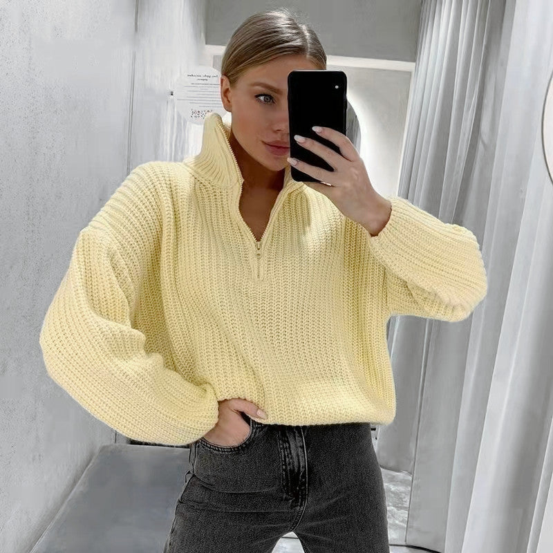 Damen schicker Pullover im lässigen Strickstil EB