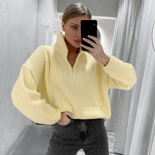 Damen schicker Pullover im lässigen Strickstil EB