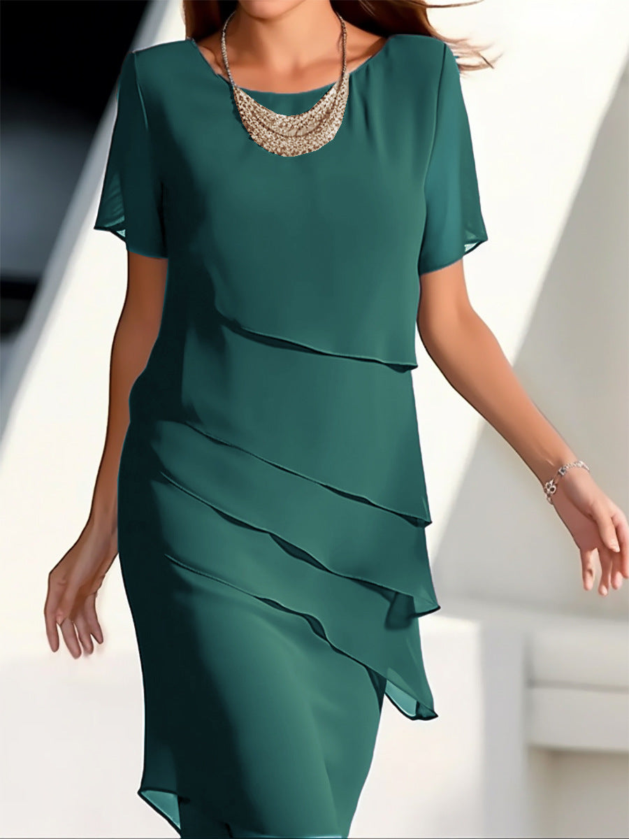 Damen Elegantes und fließendes Kleid mit Layering-Effekt EB