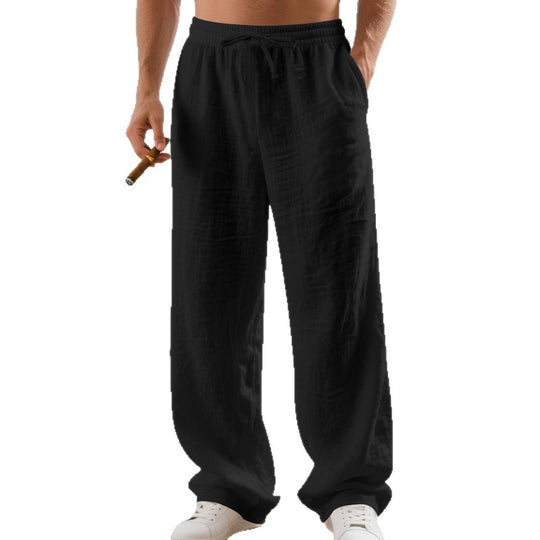 Herren luftige Freizeit-Cargo-Hose mit elastischem Bund und praktischen Taschen EB