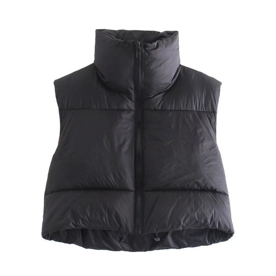 Damen Steppweste mit hohem Kragen und praktischen Taschen EB