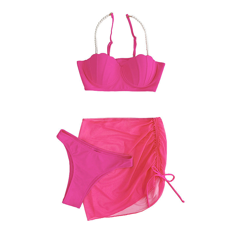 Damen Bikini-Set mit elegantem Bustier und modischem Rock EB