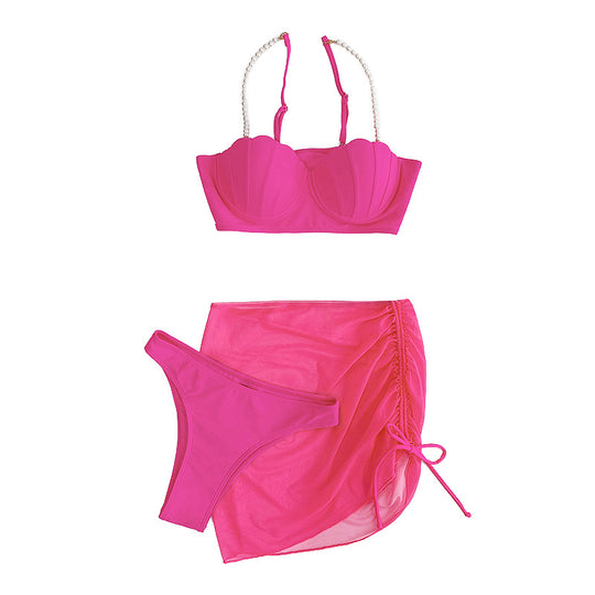 Damen Bikini-Set mit elegantem Bustier und modischem Rock EB