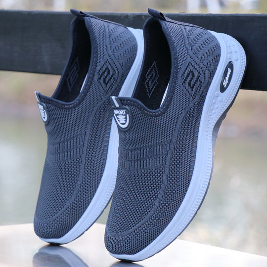 Damen Bequeme Slip-On Sneakers mit atmungsaktivem Mesh-Obermaterial EB
