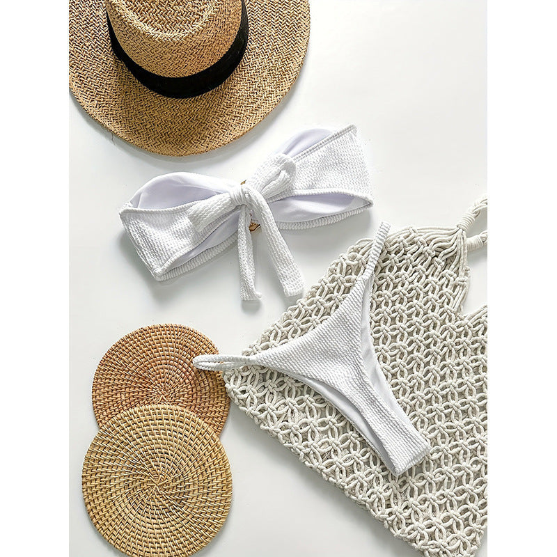 Damen Premium Bikini-Set mit Struktur und Goldverzierung EB