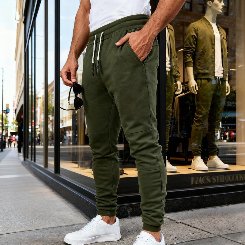 Herren nan tapered Jogginghose mit Kniepasse, elastischem Tunnelzugbund und Reißverschlusstaschen EB