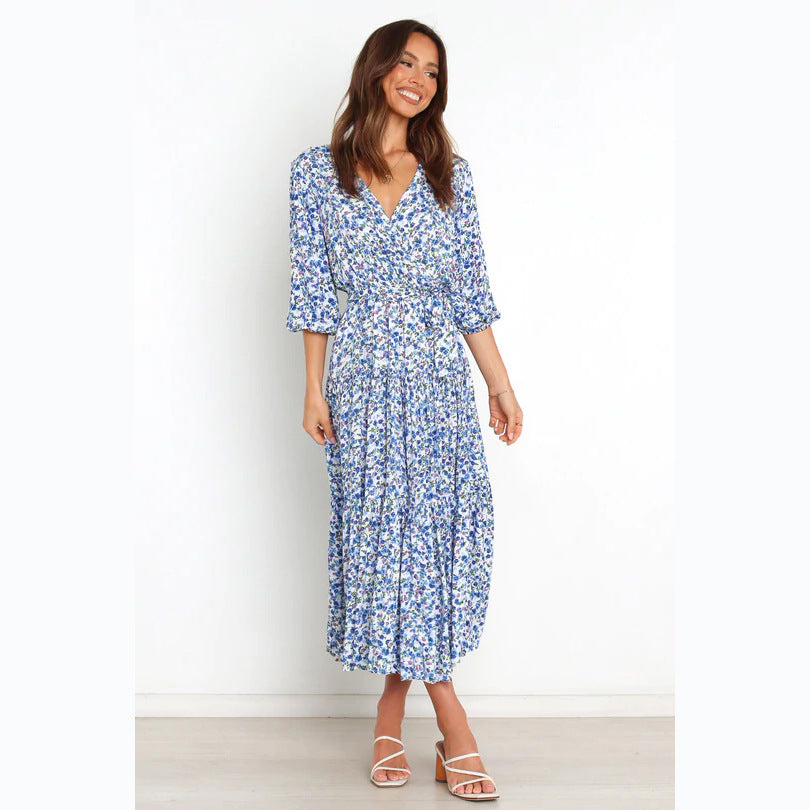 Damen Sommerliches Maxikleid mit freiem Dekolleté und floralem Muster EB