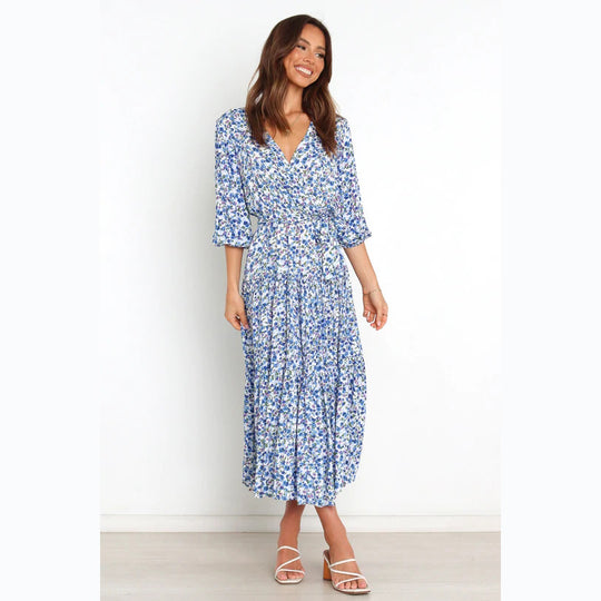 Damen Sommerliches Maxikleid mit freiem Dekolleté und floralem Muster EB