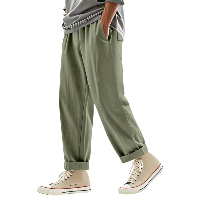Herren bequeme und lässige Freizeithose mit elastischem Bund und seitlichen Taschen EB