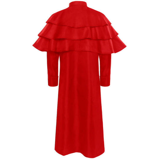 Damen nan eleganter Maxicape-Mantel mit gestuften Schultercapes und Stehkragen Eb