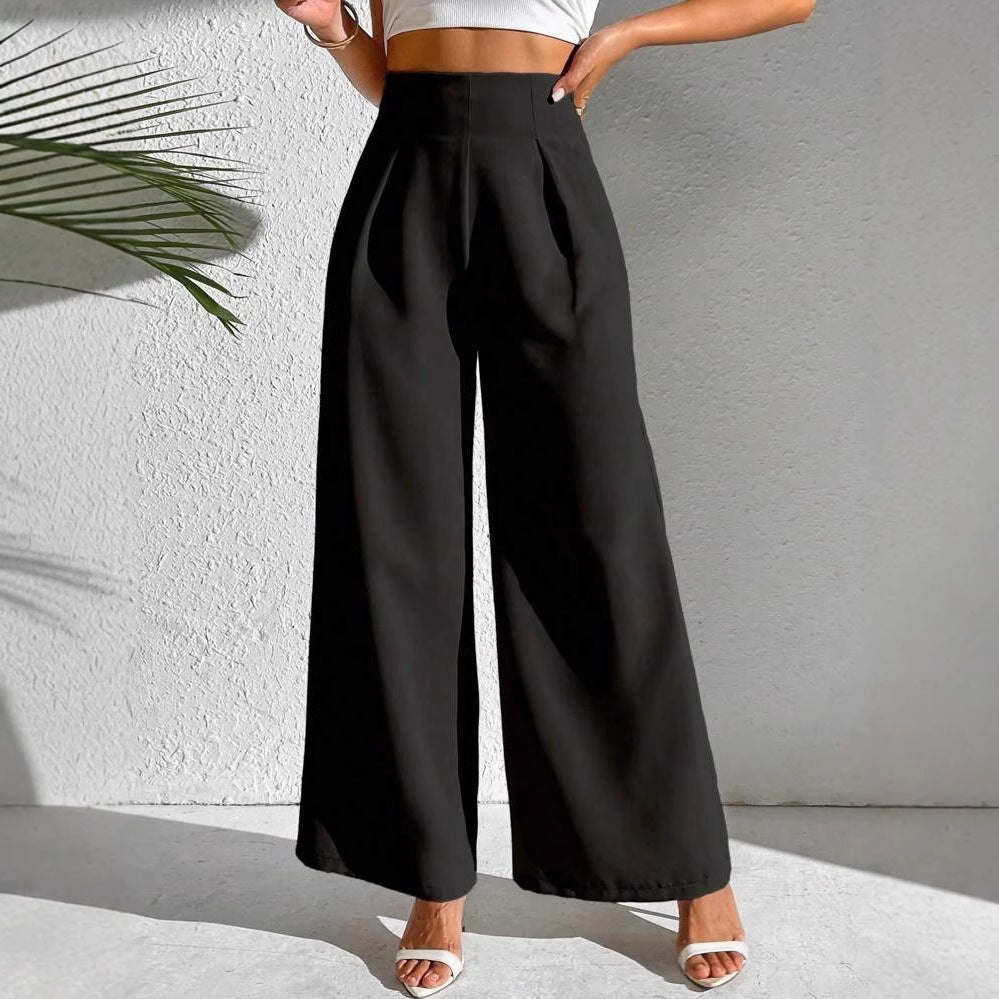 Damen Weite Palazzo-Hose mit elegantem Schnitt und hohen Taillenbund EB