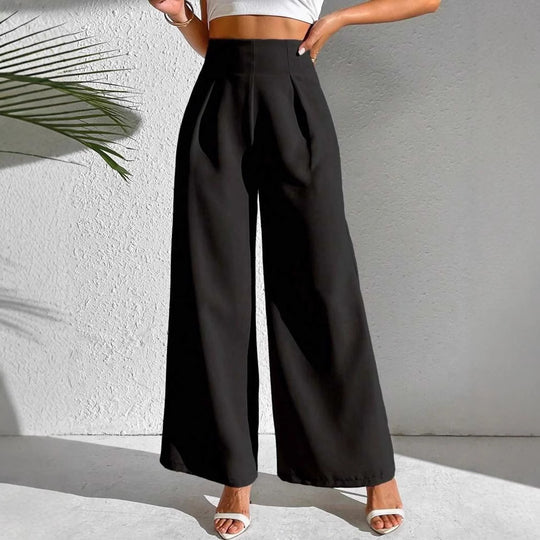 Damen Weite Palazzo-Hose mit elegantem Schnitt und hohen Taillenbund EB