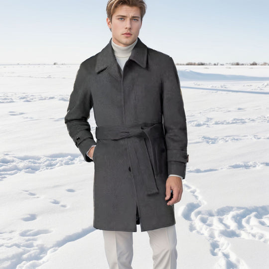 Herren Eleganter Woll-Trenchcoat EB