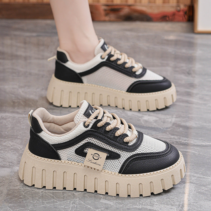 Damen Chunky Sneakers mit atmungsaktiver Mesh-Oberfläche und stabiler Gummisohle EB