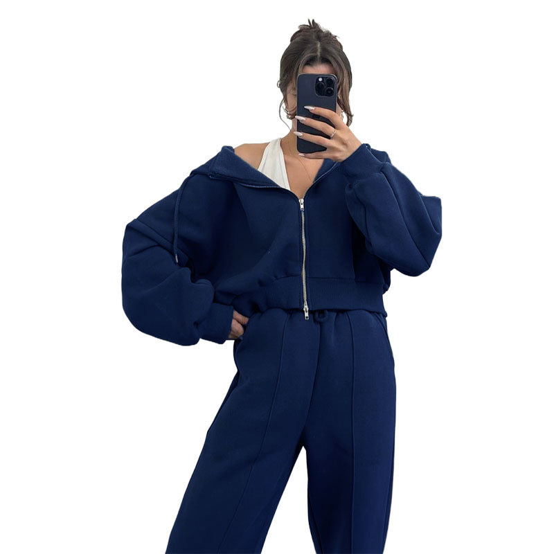 Damen oversized Kapuzenjacke mit hochwertigem Reißverschluss EB