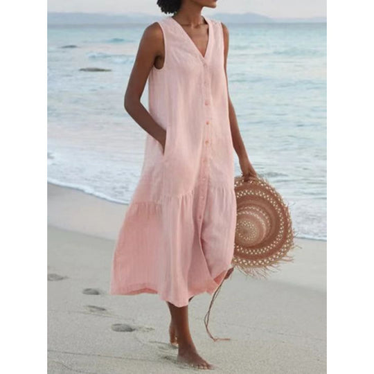 Damen Sommerliches Leinenkleid EB