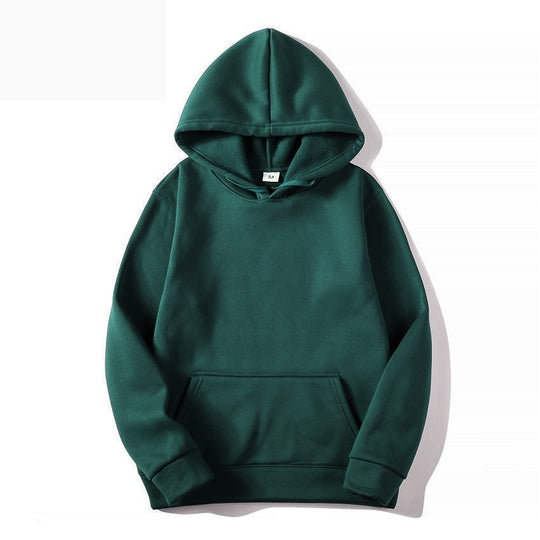 Unisex minimalistischer Kapuzenpullover ohne Reißverschluss mit innen angerautem French-Terry und integrierter Kängurutasche EB