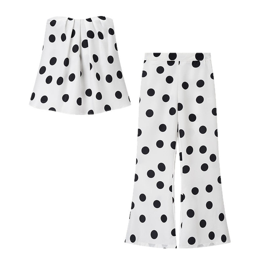 Damen weit geschnittene Culotte mit punktemuster EB