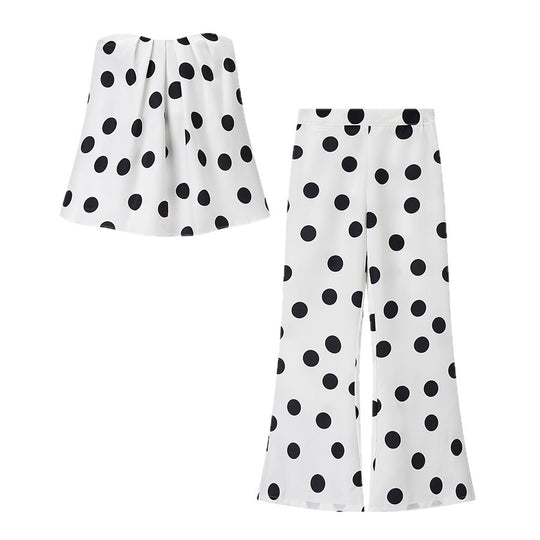 Damen weit geschnittene Culotte mit punktemuster EB
