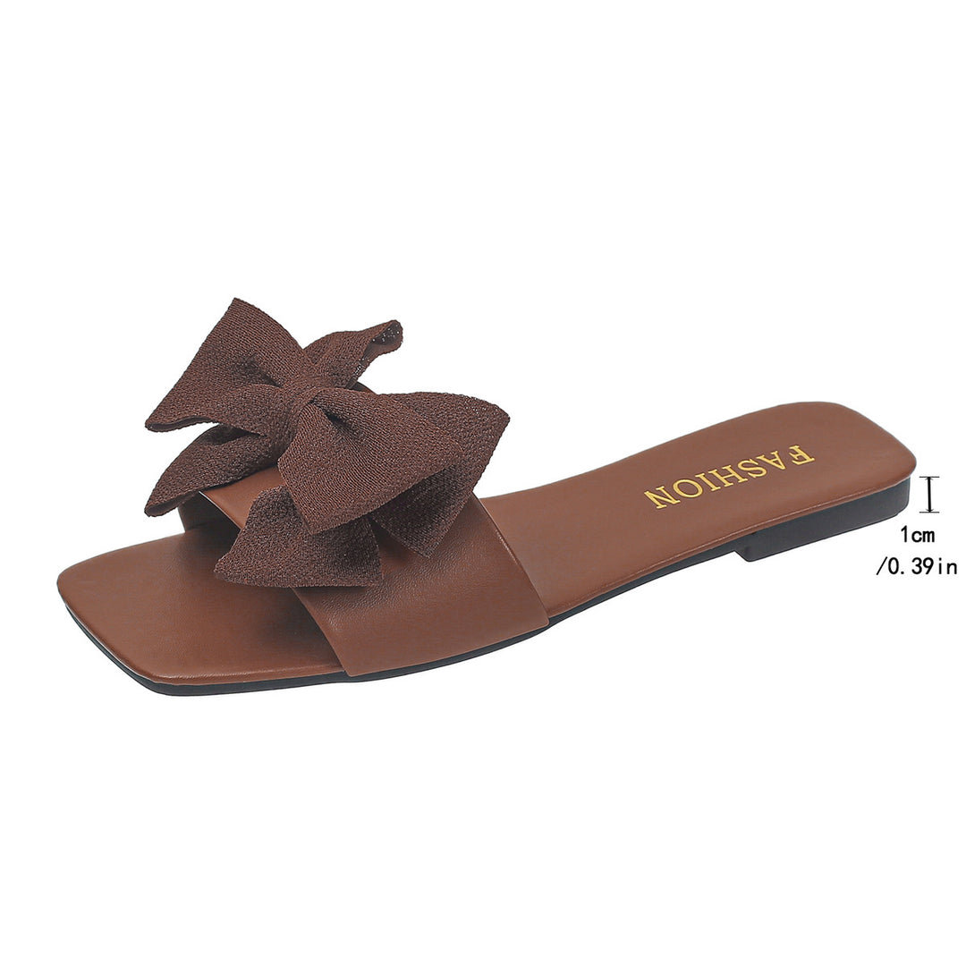 Damen Elegante Slipper mit großzügigem Schleifenverzierungen und glattem Obermaterial EB