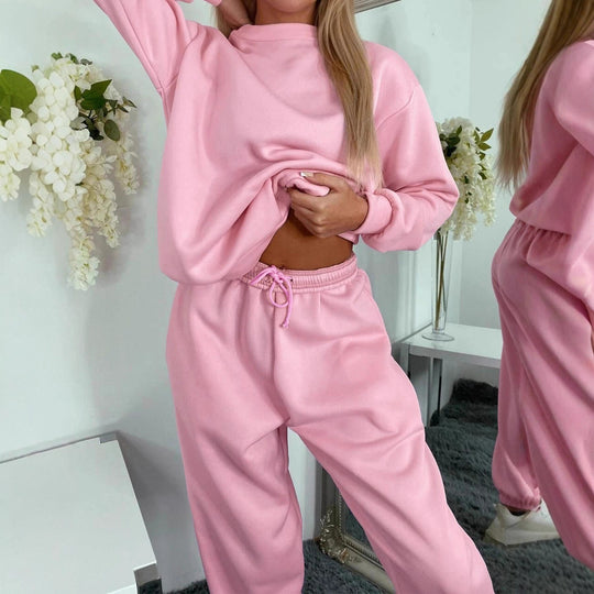 Damen lässiges Sweatshirt und bequeme Jogginghose Set EB