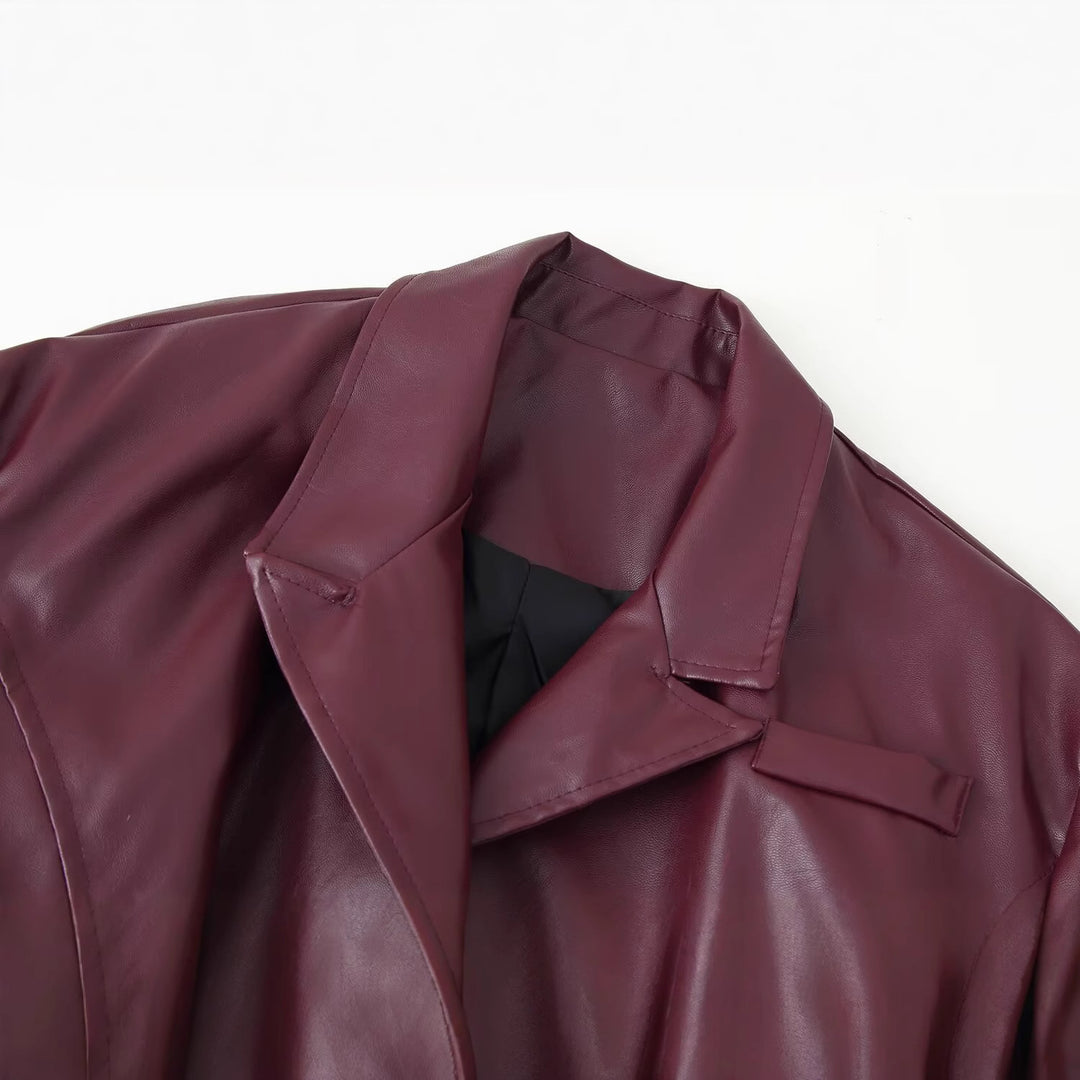 Damen Elegante Kunstlederjacke EB