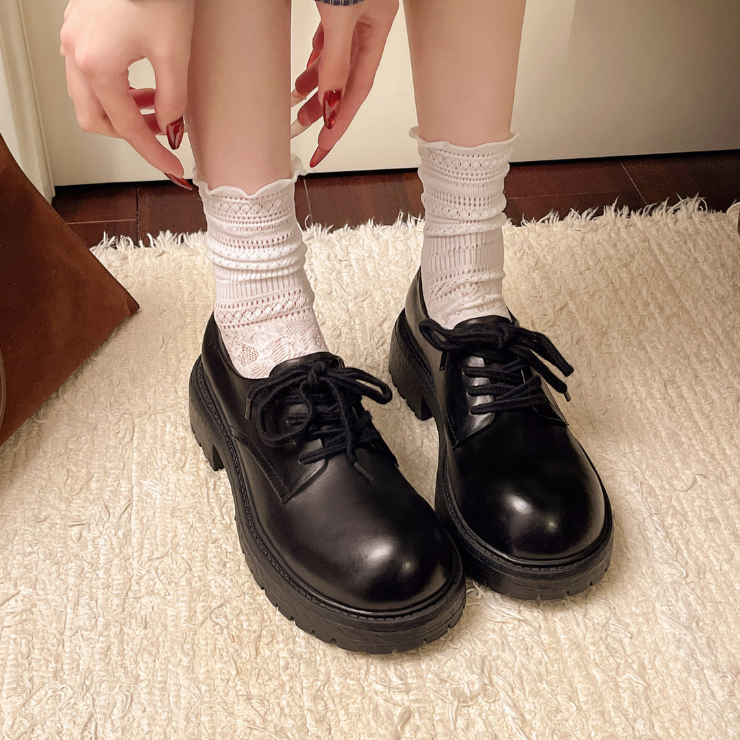 Damen Schnürschuhe mit robustem Blockabsatz und gepolstertem Fußbett EB