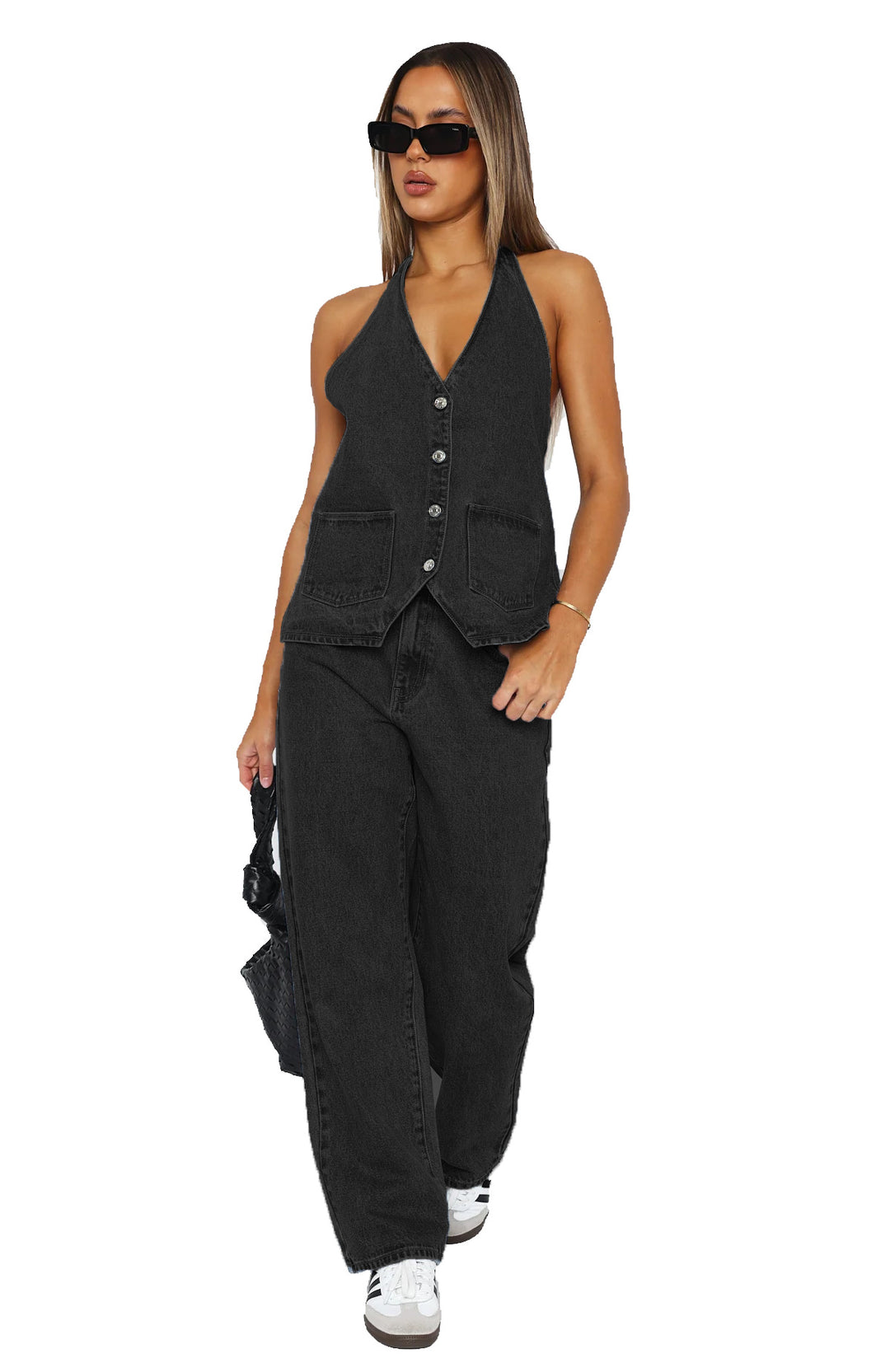 Damen Elegantes und lässiges Zweiteiler-Anzug-Set EB