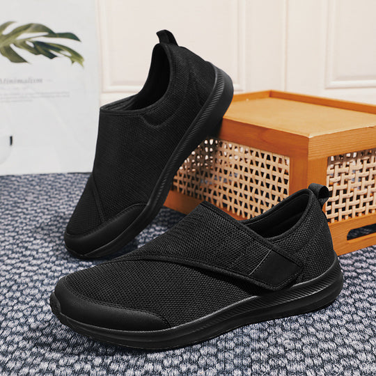 Herren nan atmungsaktiver Freizeitschuh im Schlupfschuhstil mit Klettverschluss und gepolsterter Komfortsohle EB