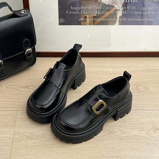 Damen modische Clogs mit robuster Sohle und dekorativem Schnallenverschluss EB