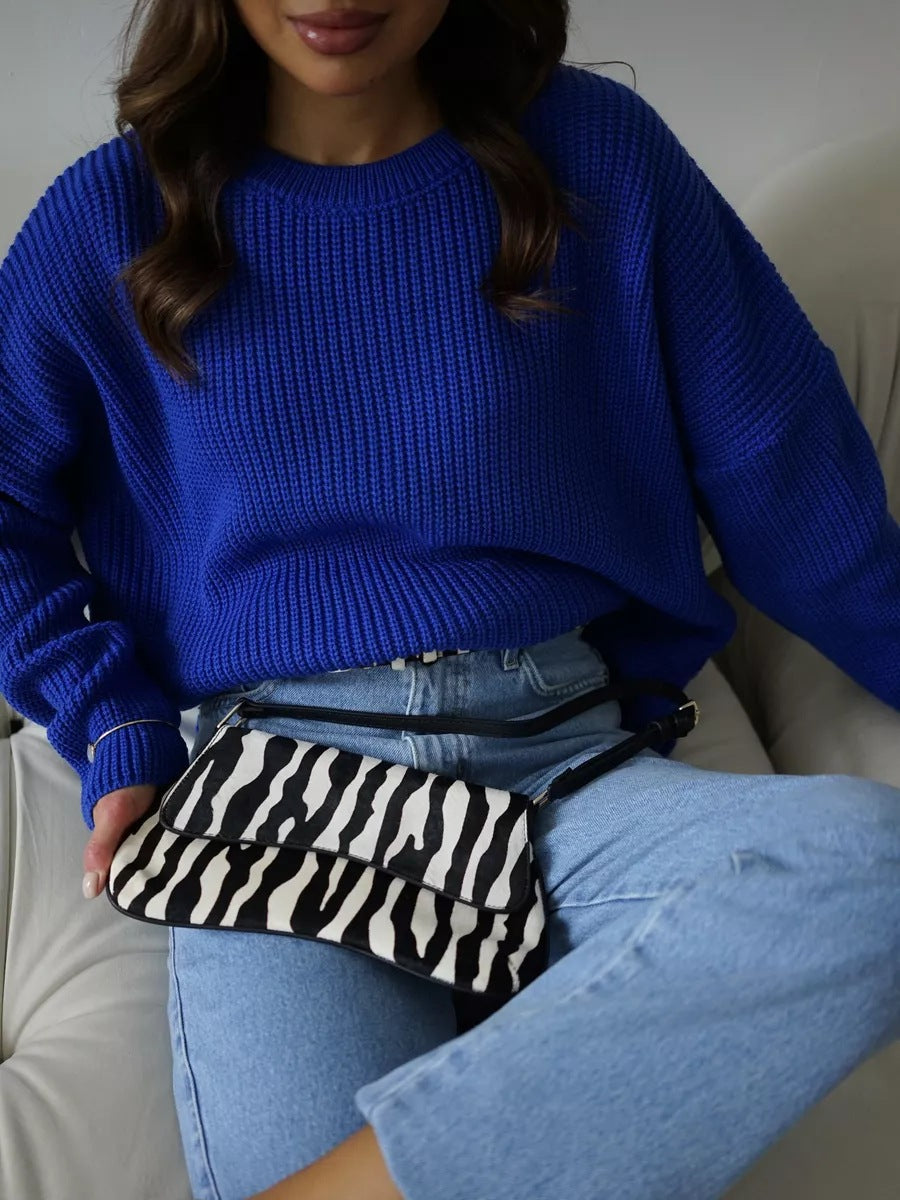 Damen nan Gürteltasche mit Zebramuster, Doppelklappen-Design und verstellbarem Hüftgurt EB