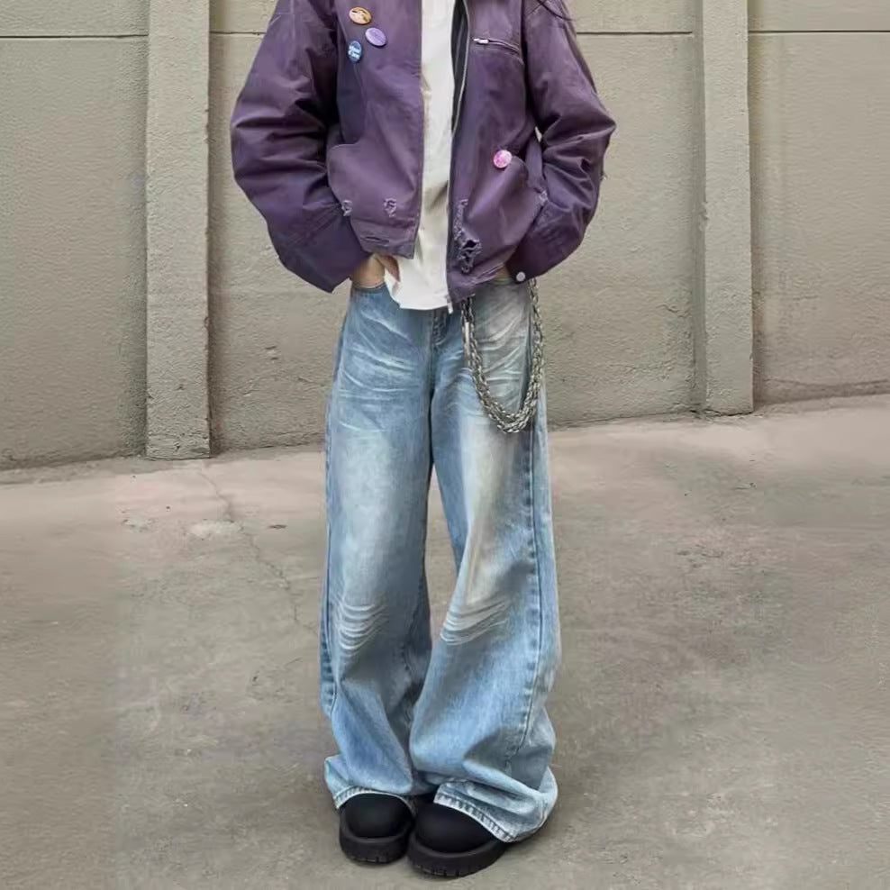 Damen Baggy-Jeans mit modischem Vintage-Look und lässigen Details EB