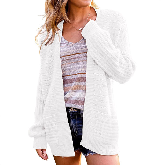 Damen Strickcardigan mit strukturiertem Design und praktischen Taschen EB
