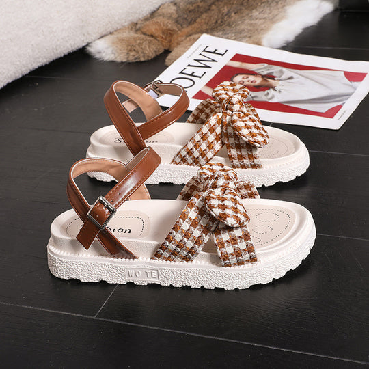 Damen Sandalen mit großem Schleifendetail und komfortablem Fußbett EB