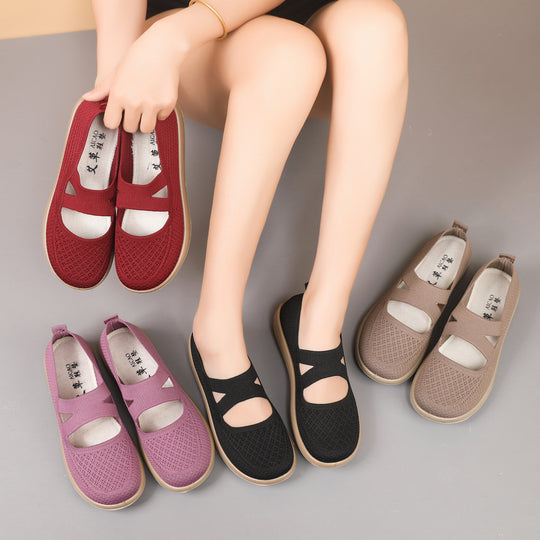 Damen Komfortable Slip-On Schuhe mit elastischen Einsätzen EB